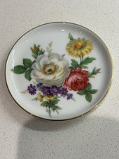 Fürstenberg W. Germany Porcelain Trinket Dish Ancestral Dresden 03391 Floral 4"