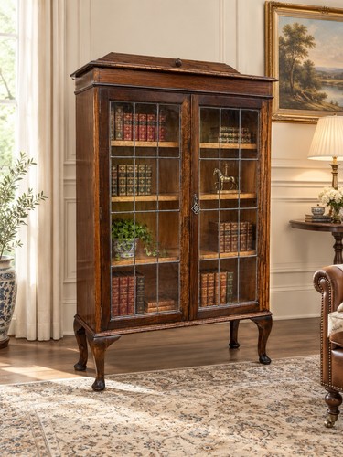 Antique oak bookcase - oak,