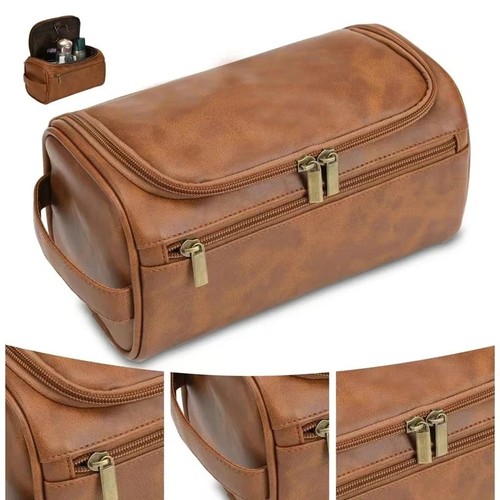 Leather toiletry bag large - leather,