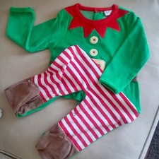 xmas Elf Baby Boy Babygrow