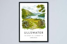 Ullswater Watercolor Poster Ullswater Travel Print Ullswater Wall Art Lake