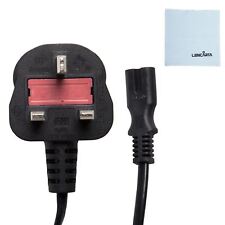 LENCARTA Figure of 8 to UK Mains Power Cord for Playstation, Laptop, Photography