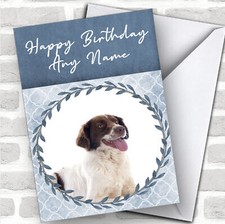 French Spaniel Dog Blue Animal Personalised Birthday Card