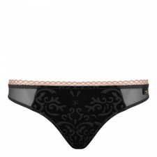 LADIES BLACK VELVET THONG MADAME SUPERTRASH  Size XS UK 8 NEW