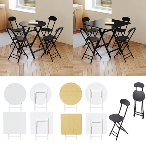 Folding dining table chairs - table,