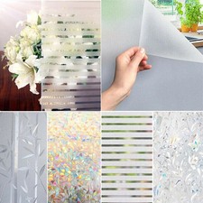 Privacy Glass Doors Frosted Striped Window Film Decoration Sticker Static Cling