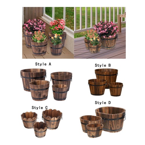 Wooden bucket barrel - bucket, planters
