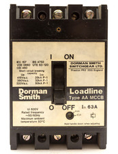DORMAN SMITH LLBAAT63 LOADLINE AA MCCB 63 AMP TRIPLE POLE 3 PHASE 63A PAT63