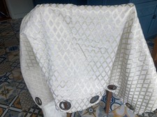 Paoletti Cream Embossed Lined Curtains x 1 pair - 166 cm wide x 180 cm long