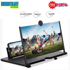 10/12inch Mobile Phone Screen Magnifier 3D HD Video Amplifier Stand New Model UK