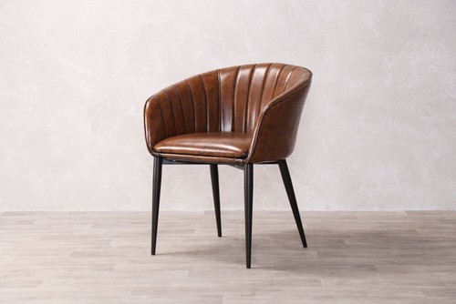 Faux leather dining chair - leather,