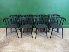 Set Of 8 IKEA Black Plastic Chairs Garden