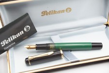 Pelikan M150 (Old Style) Piston Filler in Black and Green With F Gold Plated Nib