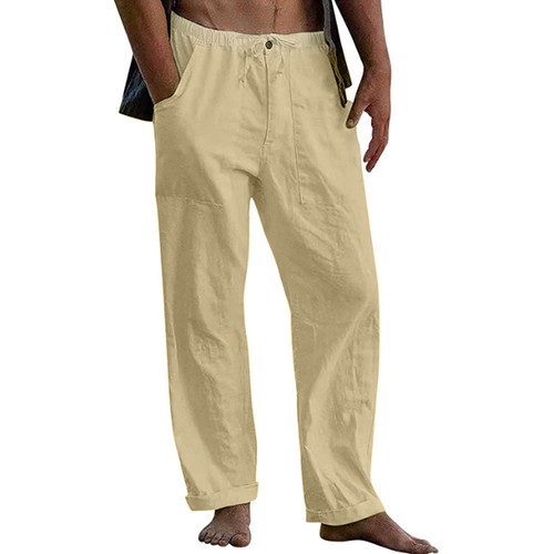 Mens cotton linen pants - linen,