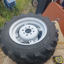 4.00 x 10 Quest  chevron tyres and steel wheels - rotovator, mower, all terrain.