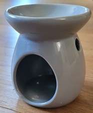 Grey Ceramic Oil Wax Melt Burner for tealight - 10cm tall, 9cm diameter - UNUSED