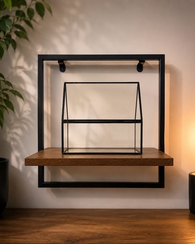 Black metal clear glass - black, &