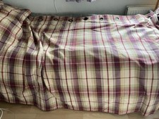 Dorma Bloomsbury Plum + Green Tartan Checked Eyelet Curtains Lined  89W X 56L