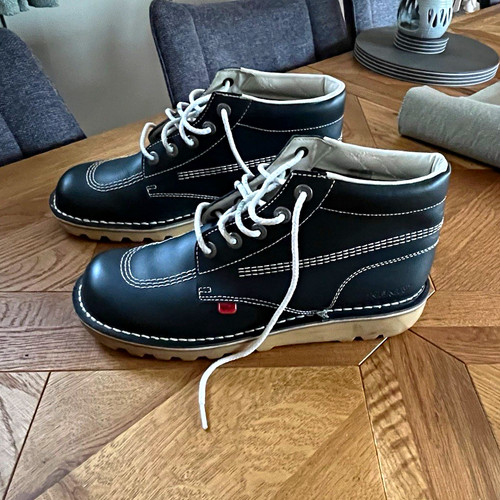 Kickers mens blue leather - blue,