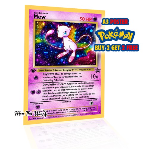 Mew pokémon card poster - mew,