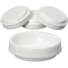 4 / 8 / 12 / 16 Castor cups white hard plastic 66mm / flooring protectors (137)