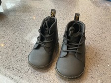 Dr. Martens crib shoes black leather lace up uk 2 BN unboxed
