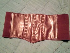 Brown/burgundy Studded Waspie Waist Clincher Belt 35"-39", TV CD Cosplay 