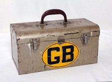 Vintage Metal Toolbox Cheney England Mobile Mechanic Electrician Prop 50s/60s