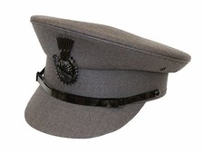 Light Grey Chauffeurs Driver Cap With Cockade Formal Traditional Satin Lined Cap