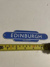 Edinburgh Waverley Railway Sign Totem Garnier & Co. Enamel  Station 1980