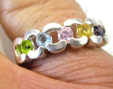 STERLING SILVER  5 STONE