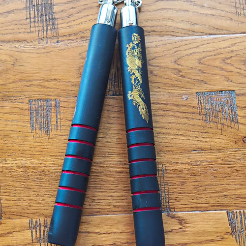 Black foam nunchaku nunchucks - black,