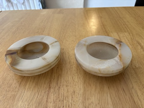 Pair onyx ash trays - pair, of