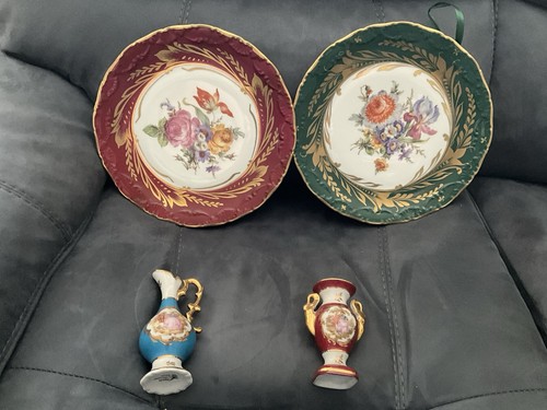 Limoges plates and vases - and,