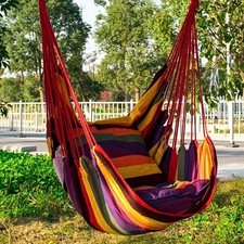 Outdoor Hammock Chair, Canvas Leisure Swing Hanging Chair Garden Camping Seat UK
