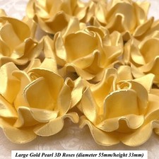 Gold Pearl Edible Roses golden