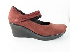 NAOT Burgundy Leather Wedge Platform Mary Jane Shoes UK 6 EU 39