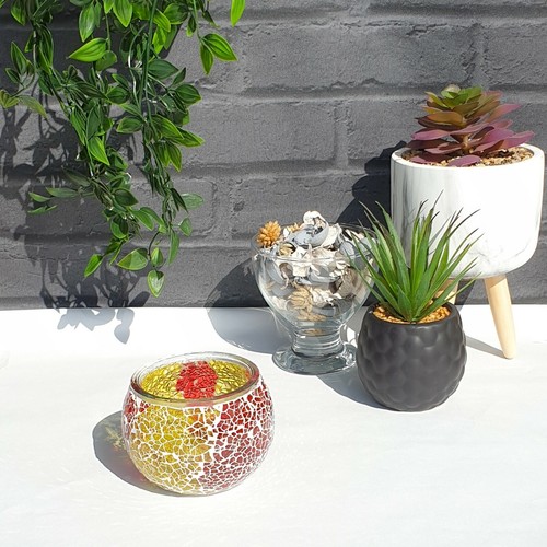 Mosaic glass candle holder - mosaic, jar