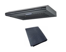 Cookology Visor Cooker Hood 60cm Kitchen Extractor & Filters - Black VISOR600BK