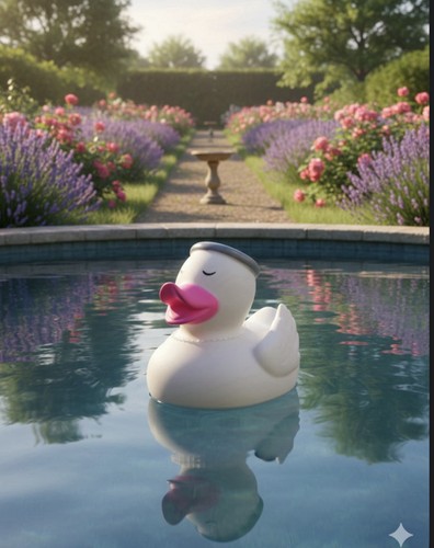 White angel rubber duck pink - white,