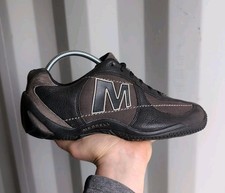 UK 7 - Merrell Circuit Speed Black Leather Shoes Trainers Mens Y2K Gorpcore