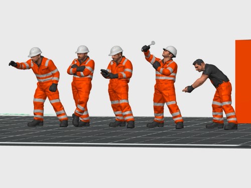 Gauge five rail - rail, workers