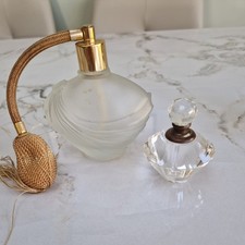 Set of 2  Glass Vintage Perfume Bottles