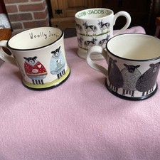 Two Moorland Pottery Mugs Plus One Emma Bridgewater  Sheep Themed