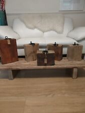 Large, chunky, handmade, rustic, reclaimed wooden doorstops