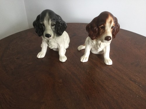 Pair china sylvac spaniels - sylvac,