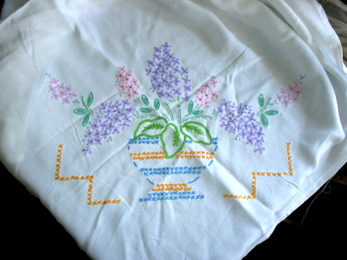 Vintage cotton tablecloth - cotton,