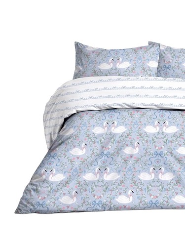 Swans floral reversible duvet - floral,