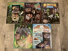 GENUINE PINBALL FLYERS NOS 1990’S X5 JOB LOT MONSTER CREATURE CIRQUS ETC. NEW