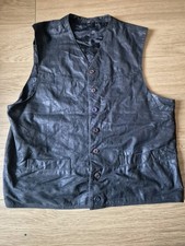 Black Leather Waistcoat Vest